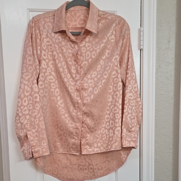 Leopard Print Satin Blouse - Picture 1 of 3